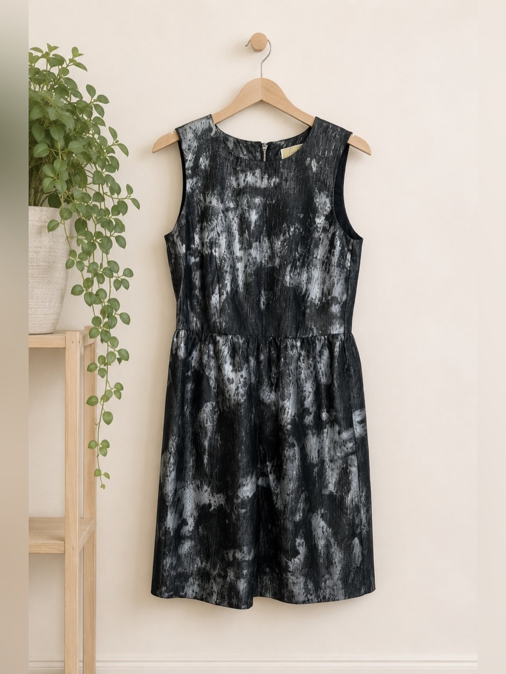 MICHAEL Kors Women’s Black Silver Midi Dress Sz 4 Cocktail Whimsigoth Romantic